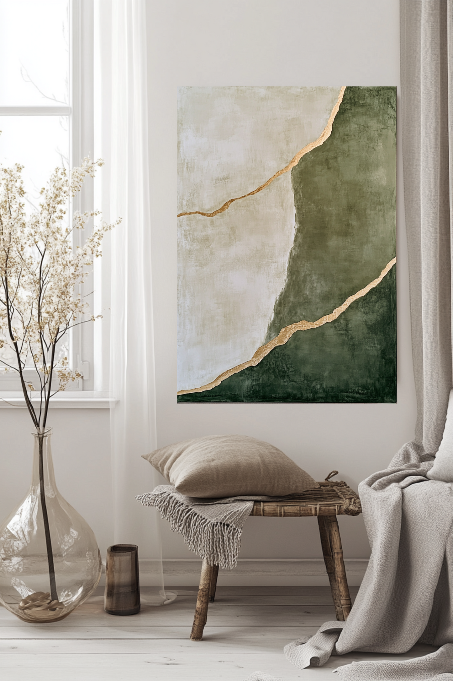 Large canvas wall art - Kintsugi Earth