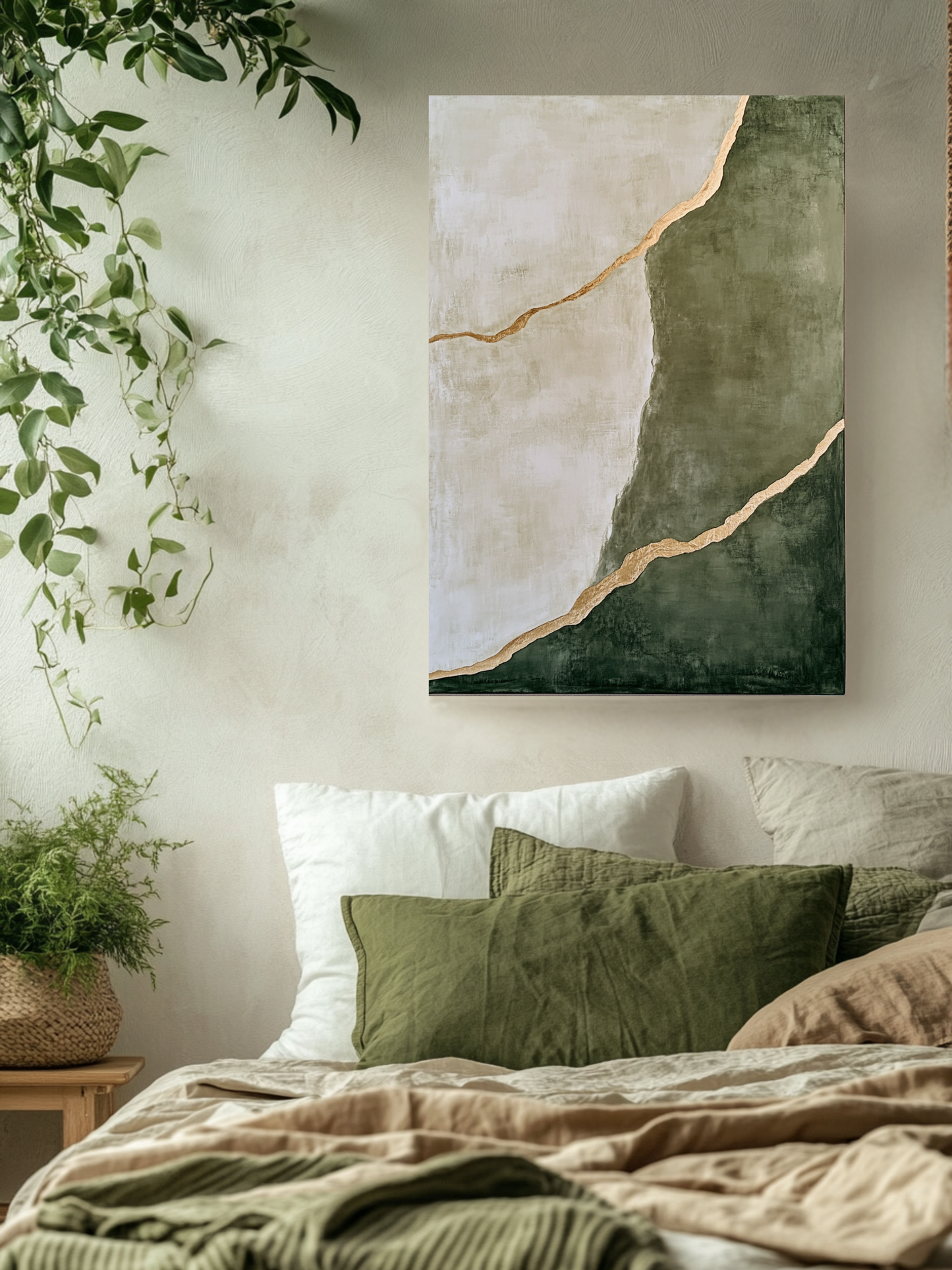 Large canvas wall art - Kintsugi Earth