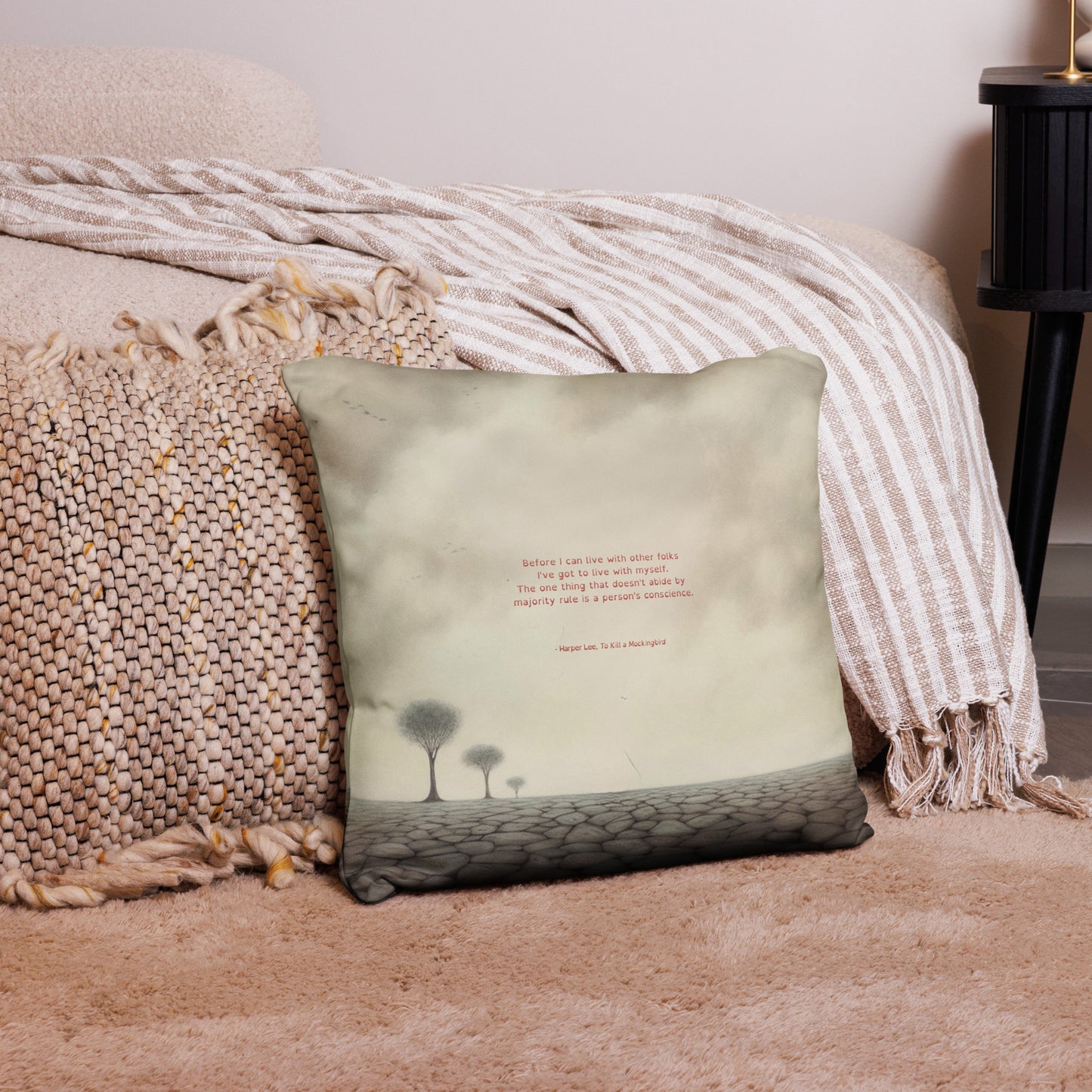 Healing Pillow - Self-exploration - Moral Compass Harper Lee - Gift for teen & YA