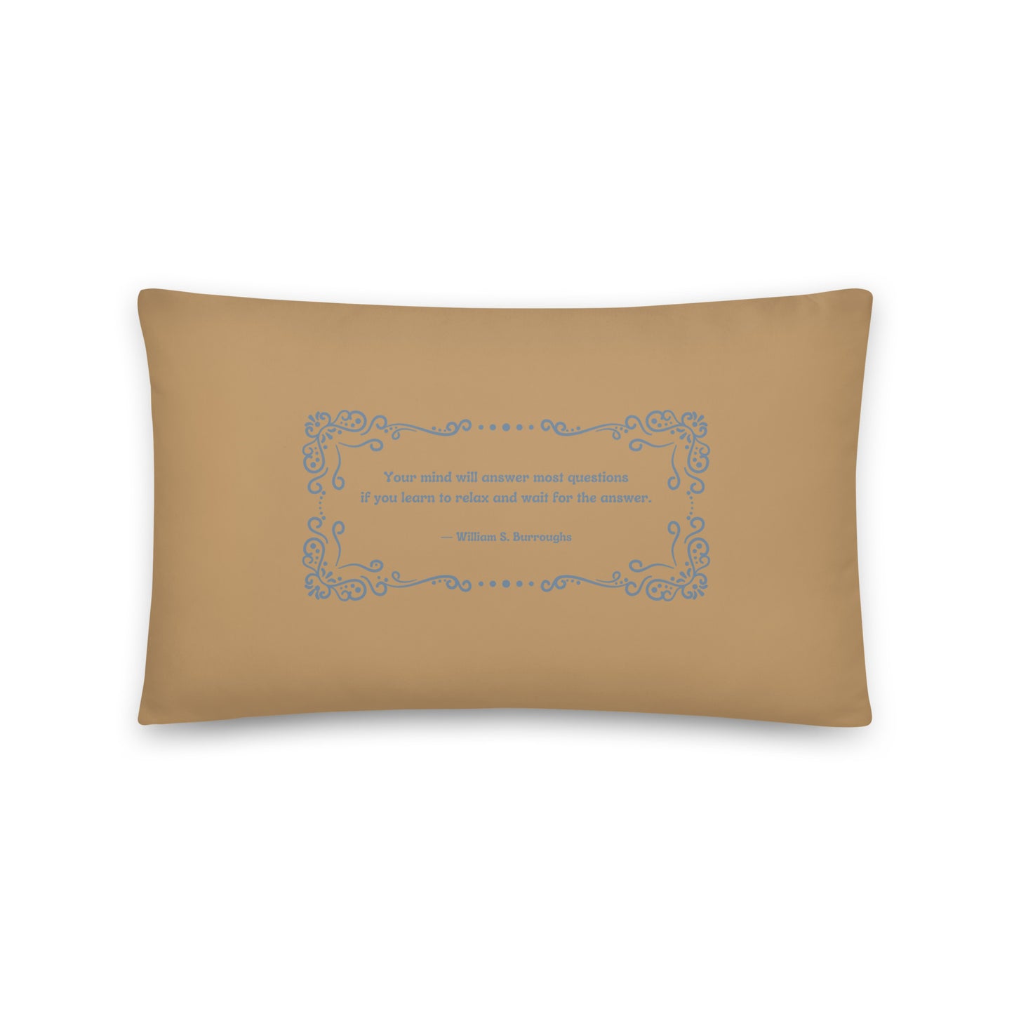 Healing Pillow - Self-exploration - Mindfulness - William Burroughs - Camel color