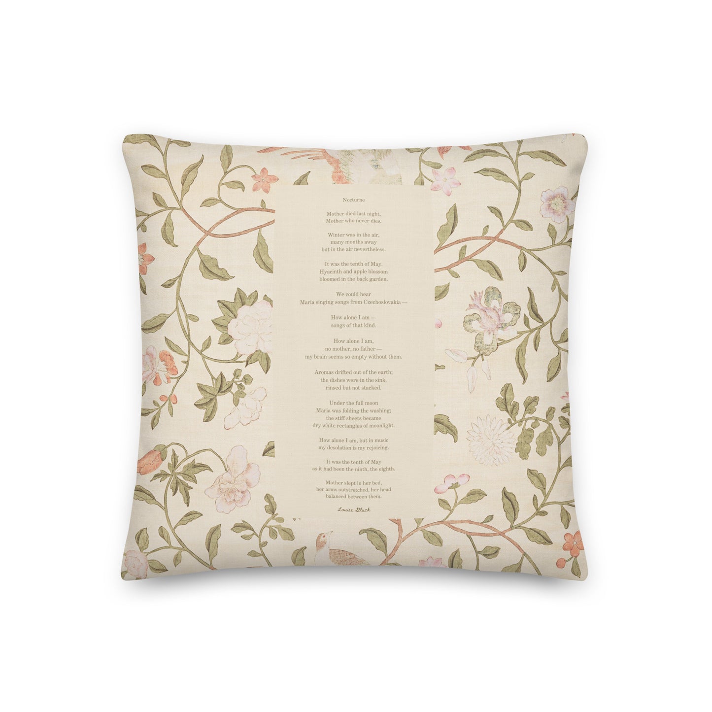 Healing Pillow - Grief & Loss - Mom - Louise Gluck poem
