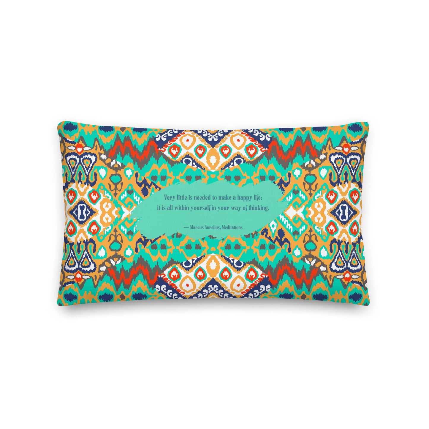 Healing Pillow - Self-exploration - Meditation - Marcus Aurelius - Multicolor green