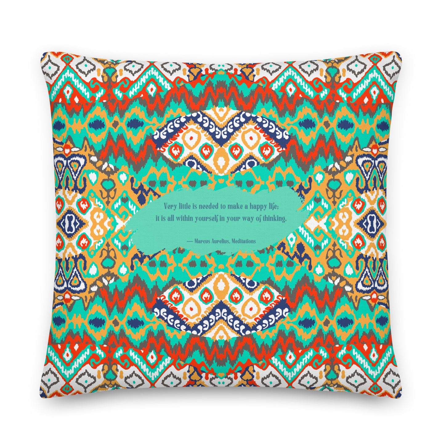 Healing Pillow - Self-exploration - Meditation - Marcus Aurelius - Multicolor green