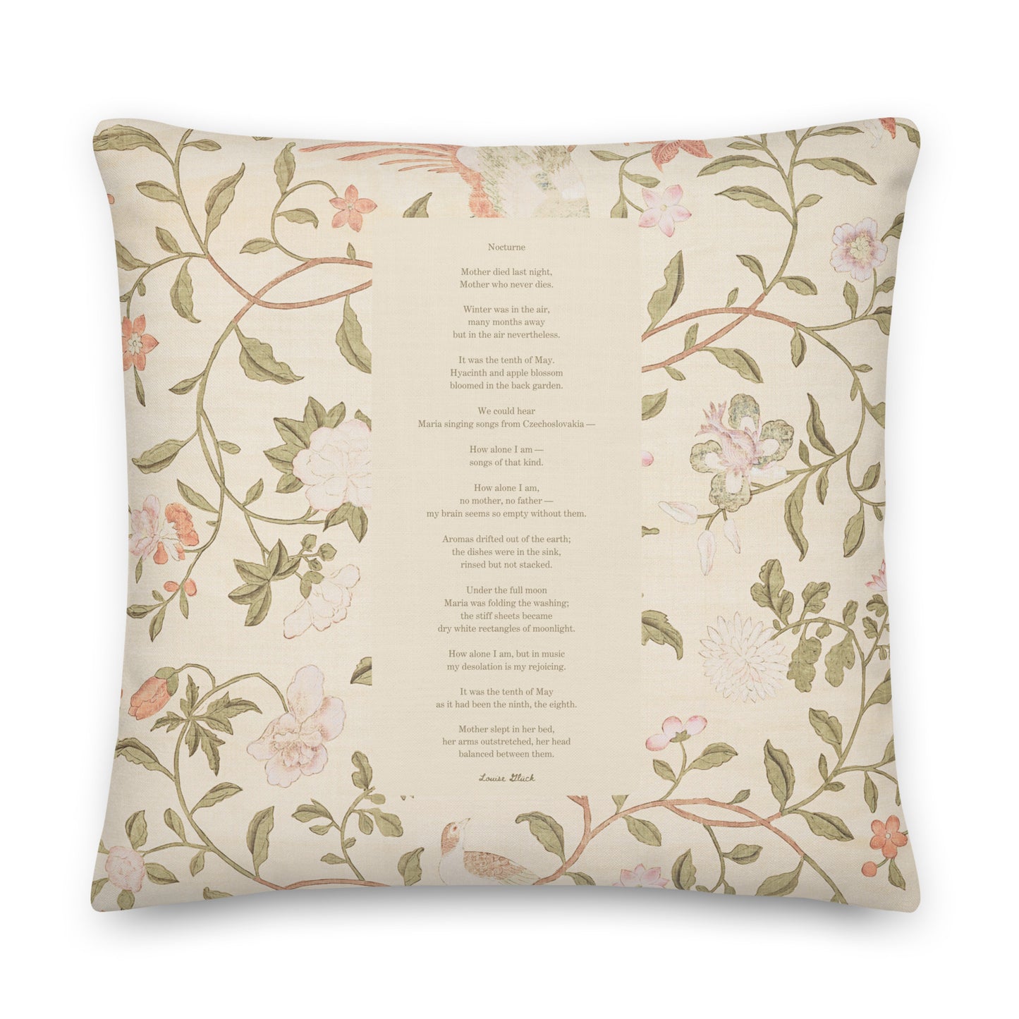 Healing Pillow - Grief & Loss - Mom - Louise Gluck poem