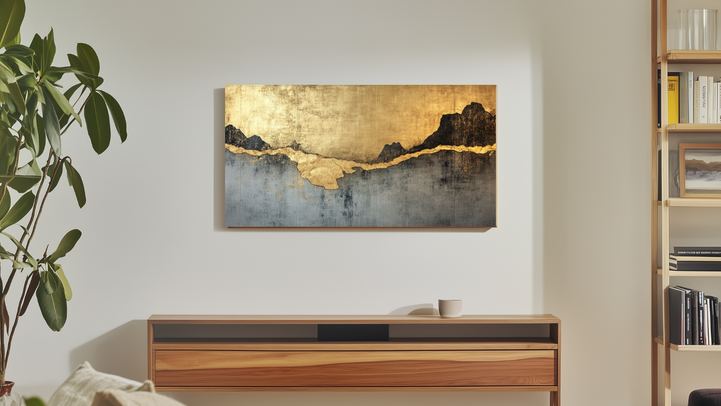 Large canvas wall art - Golden Volcano
