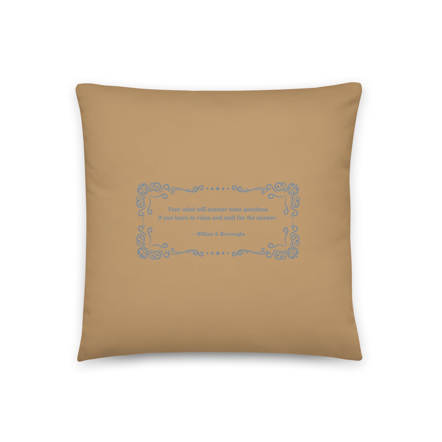 Healing Pillow - Self-exploration - Mindfulness - William Burroughs - Camel color