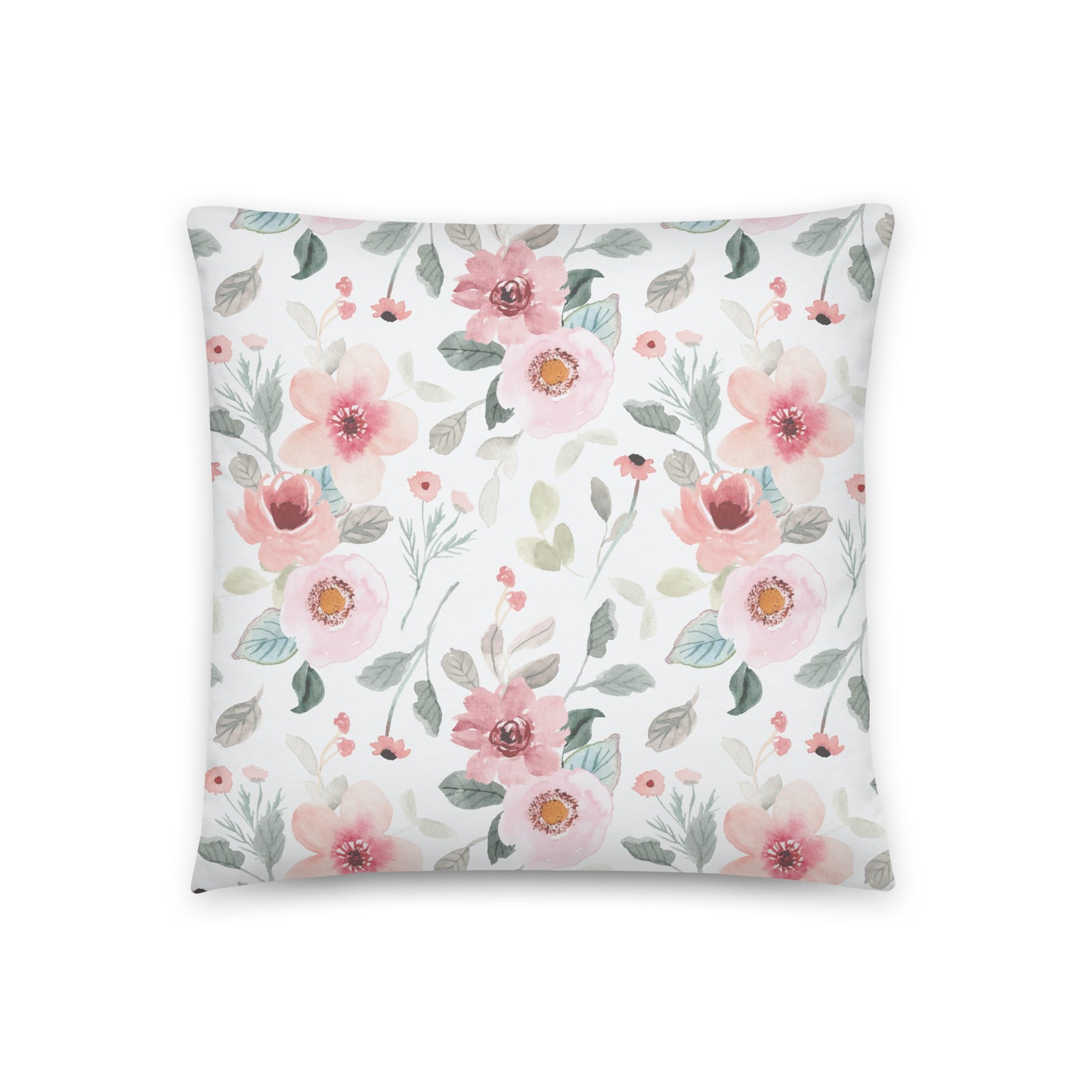 Healing Pillow - Self-compassion - Alan Watts - White floral