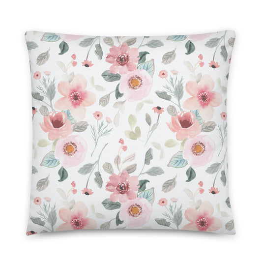 Healing Pillow - Self-compassion - Alan Watts - White floral