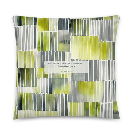 Healing Pillow - Self-exploration - Self-knowledge - Louise Glück - Chartreuse