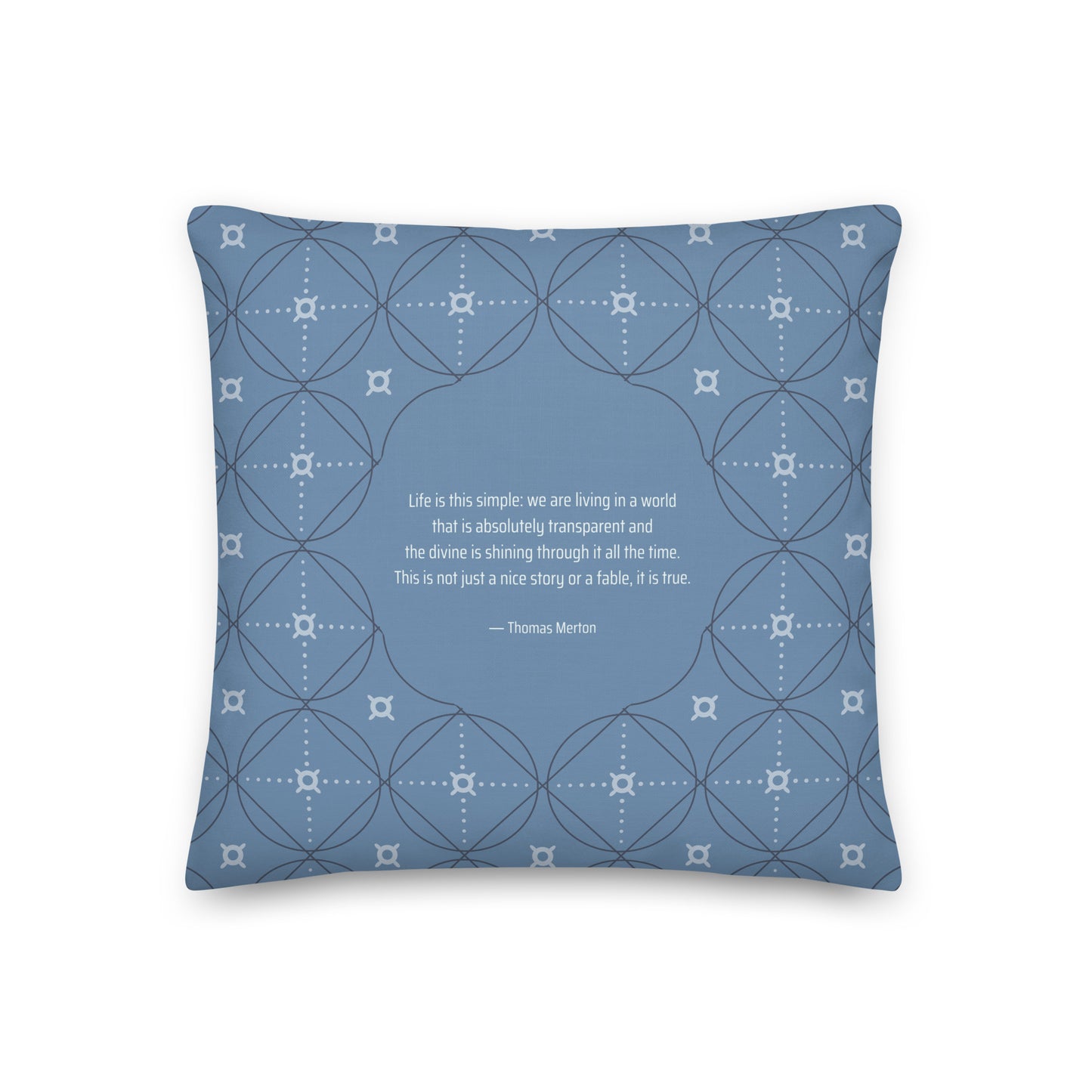 Healing Pillow - Love of Life Thomas Merton - denim blue