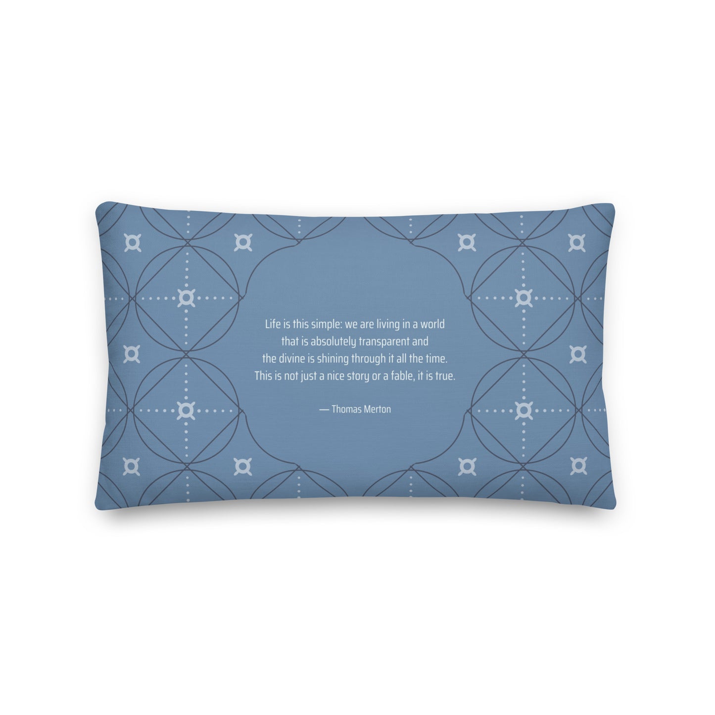 Healing Pillow - Love of Life Thomas Merton - denim blue