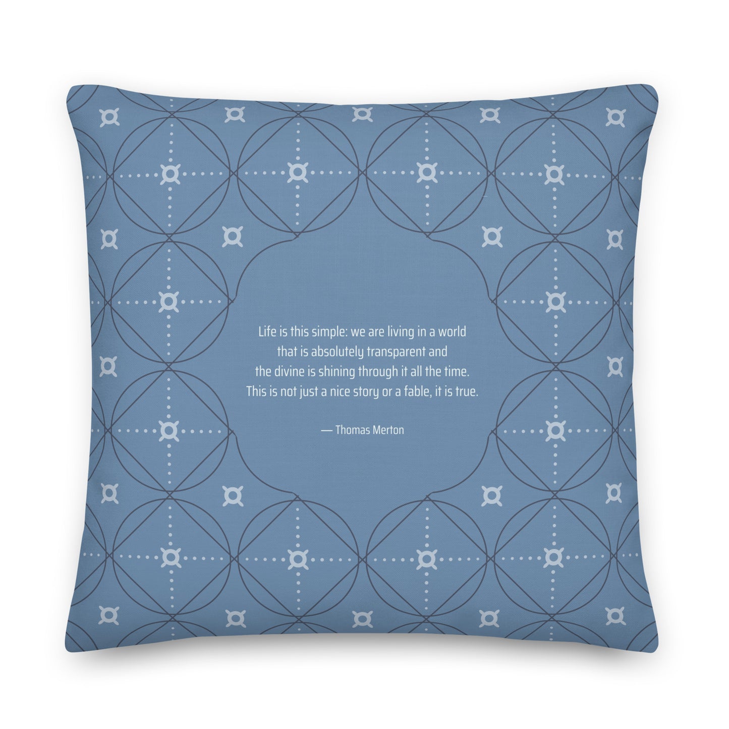 Healing Pillow - Love of Life Thomas Merton - denim blue