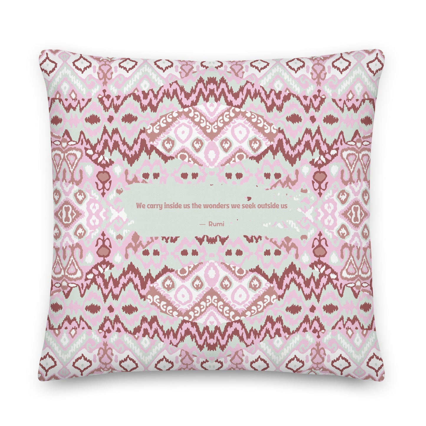 Healing Pillow - Self-exploration - Mindfulness - Rumi - Multicolor pink